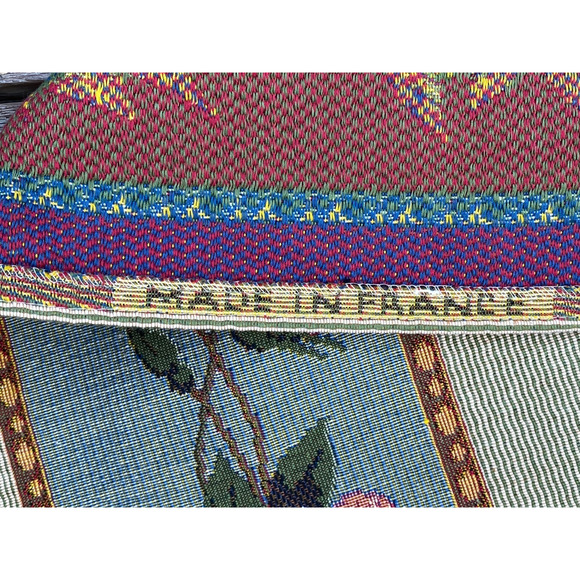 GOBLYS Table Covering Tapestry Square Floral Jacquard Cotton Beige France 58x58 - Picture 10 of 13